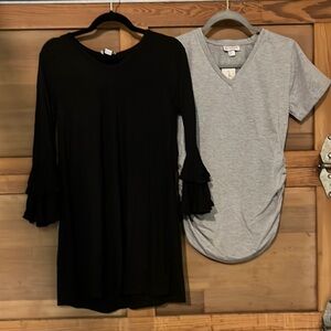 Maternity shirt, black, and gray size medium